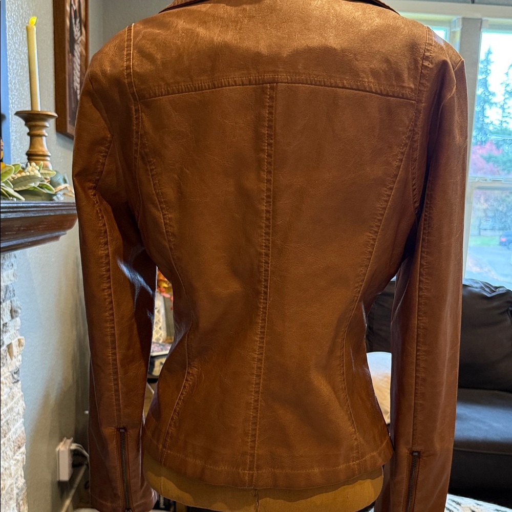 Max Studio Tan Leather Jacket - Picture 7 of 7